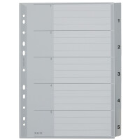LEITZ Kunststoff-Register, Zahlen, A4 Überbreite,...