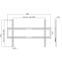 LogiLink TV-Wandhalterung, flach, für 96,98 - 177,8 cm
