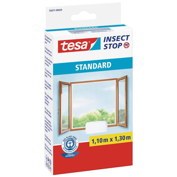 tesa Fliegengitter STANDARD f&uuml;r Fenster, 1,50 m x 1,30 m