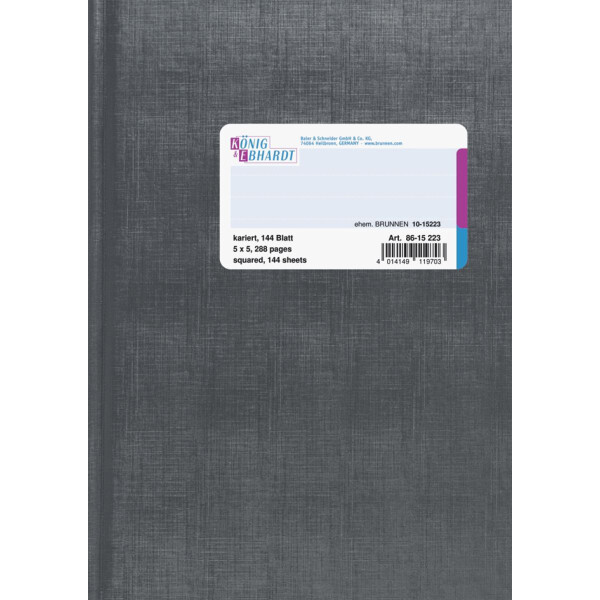 KÖNIG & EBHARDT Geschäftsbuch, DIN A5, kariert, 144 Blatt