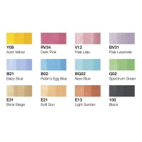 COPIC Marker classic, 12er Set Pastellfarben