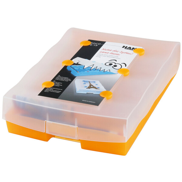 HAN Lernkartei CROCO 2-6-19, A8 quer, orange-transluzent