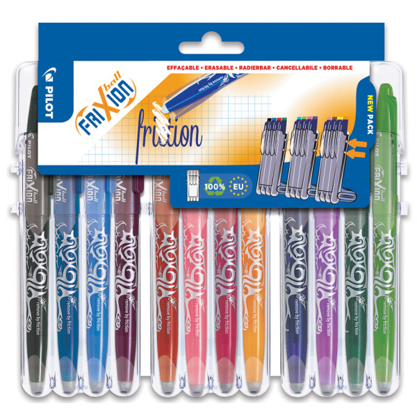 PILOT Tintenroller FRIXION BALL 07 Set2Go, 4er Etui