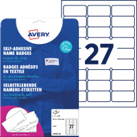 AVERY Zweckform Namensetiketten, 88,9 x 31 mm, weiß