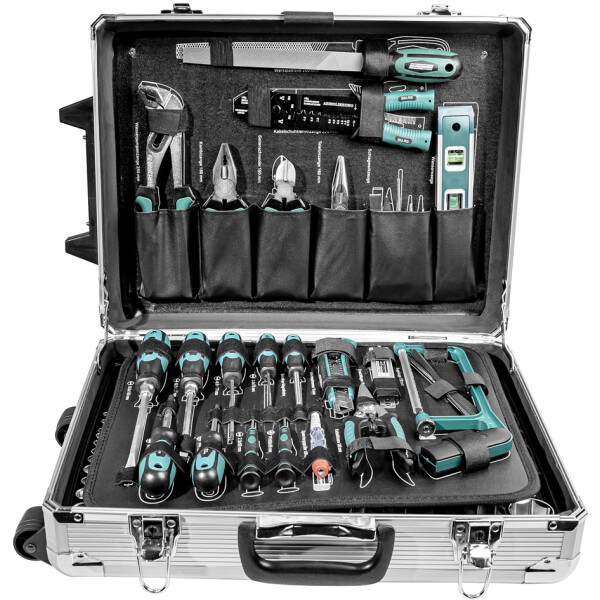 BRÜDER MANNESMANN Werkzeug-Satz, 159-teilig, im Alu-Trolly