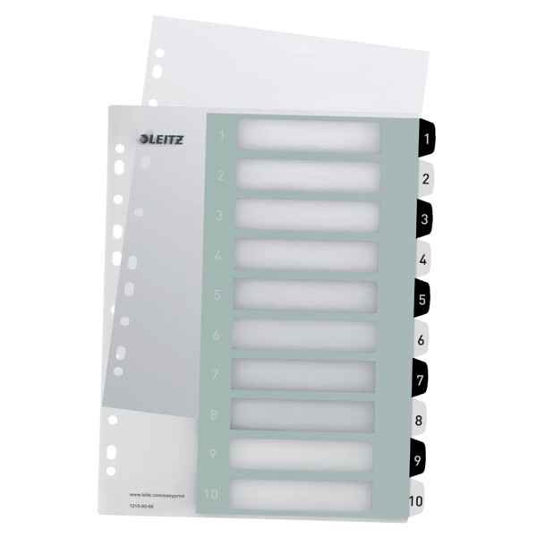 LEITZ Kunststoff-Register WOW, Zahlen, A4 Überbreite, 1-20
