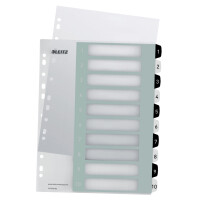 LEITZ Kunststoff-Register WOW, Zahlen, A4 Überbreite, 1-20