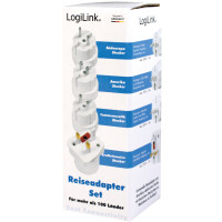 LogiLink Reise-Adapter-Set (EU UK US), weiß