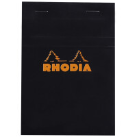 RHODIA Notizblock No. 13, DIN A6, kariert, schwarz