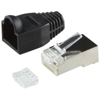 LogiLink RJ45 Stecker, Kat.6, geschirmt, grau