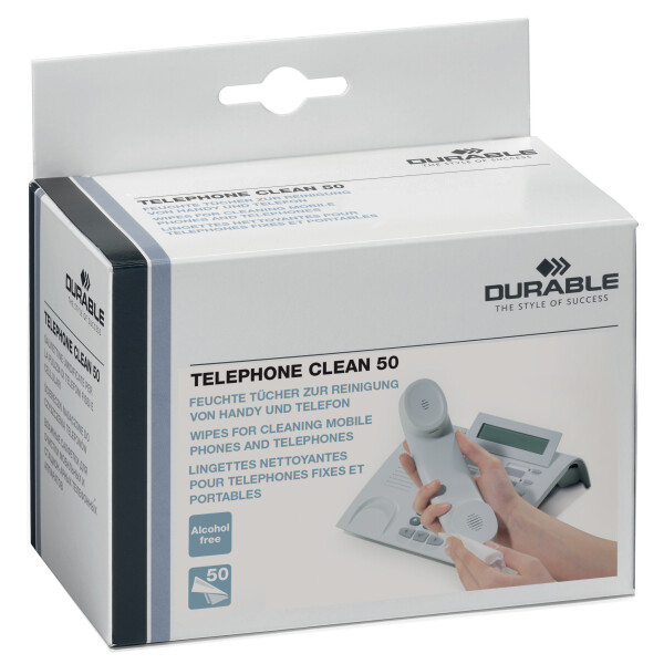 DURABLE Telefon-Reinigungstücher TELEPHONE CLEAN, 50 Stück