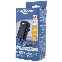 ANSMANN Universal-Steckernetzteil APS 1500, 18 W 3-12 V