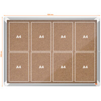 nobo Schaukasten Premium Plus, Kork-Rückwand, 4 x...