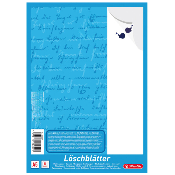 herlitz L&ouml;schpapierblock DIN A5, 80 g qm, wei&szlig;