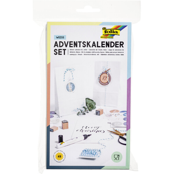 folia Adventskalender "Papiertüten blanko", weiß