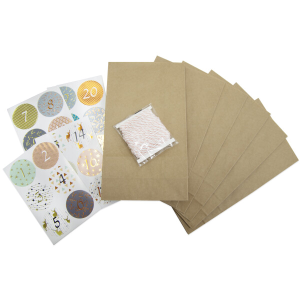 folia Adventskalender "Papiertüten blanko", weiß