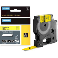 DYMO RHINO Nylon-Schriftband schwarz weiß, 19 mm x...