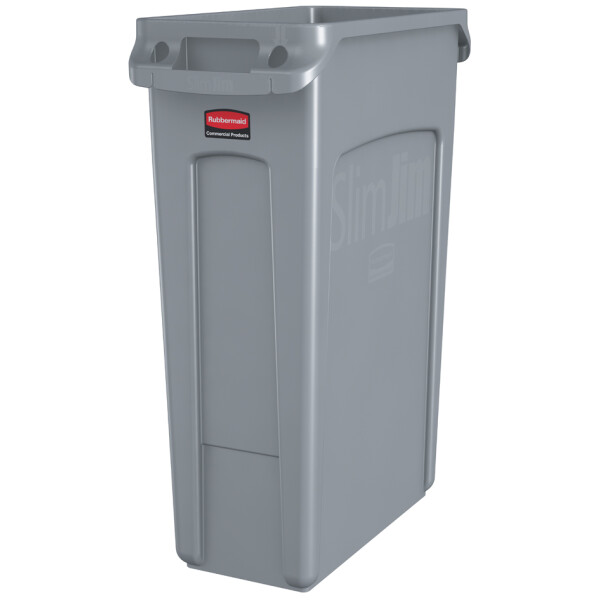 Rubbermaid Abfallbehälter Slim Jim mit Lüftungskanälen, grau