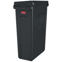 Rubbermaid Abfallbehälter Slim Jim mit Lüftungskanälen, grau
