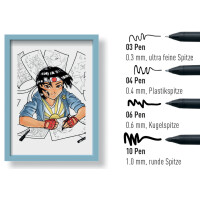 SAKURA Manga-Set PIGMA SENSEI, 4er Etui, schwarz