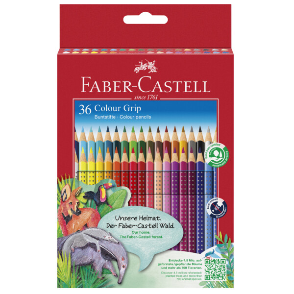FABER-CASTELL Dreikant-Buntstifte Colour GRIP, 36er Etui