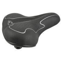 FISCHER Touren-Fahrradsattel Elastomer, schwarz weiß
