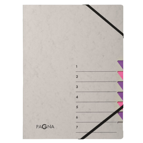 PAGNA Ordnungsmappe "Easy Grey", A4, 7 Fächer, grau blau