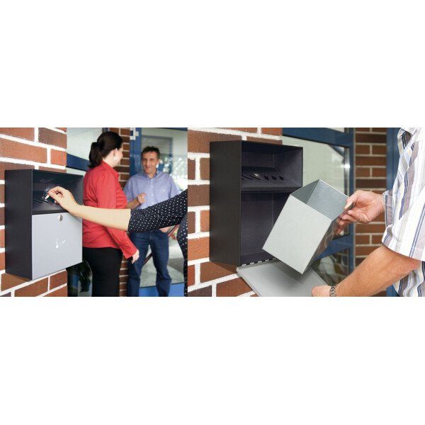 WEDO Wandascher mit Wetterschutzdach, aus Stahlblech