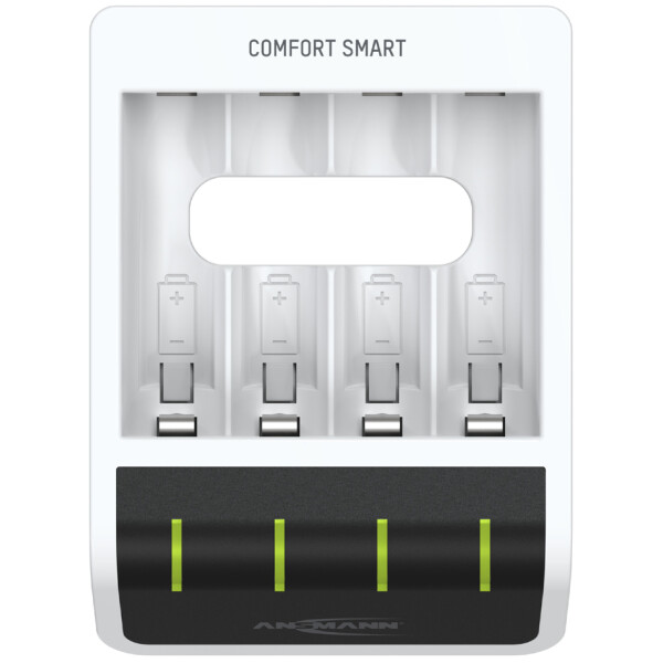 ANSMANN Schnell-Ladegerät Comfort Smart inkl. 4 Akkus
