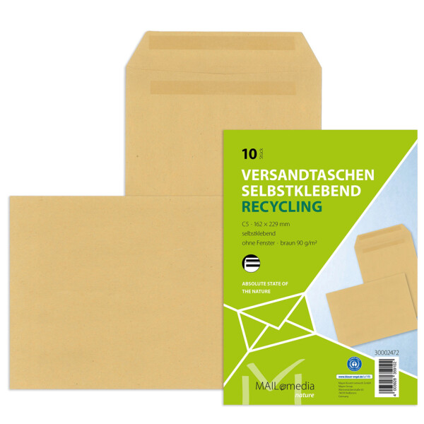 MAILmedia Versandtasche Natron braun, B4, ohne Fenster