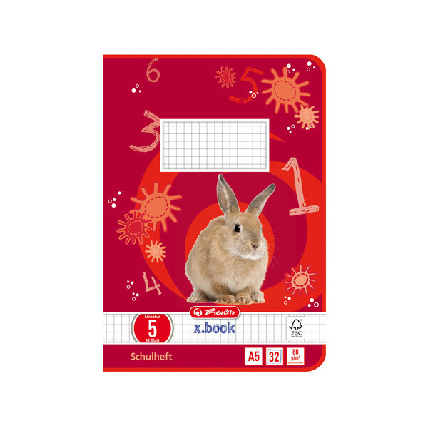herlitz Schulheft x.book, DIN A5, Lineatur 9 liniert