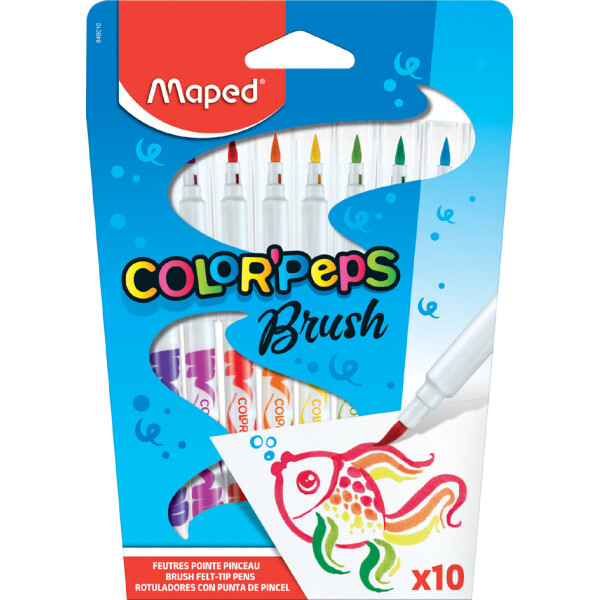 Maped Fasermaler COLORPEPS Brush, 10er Kartonetui