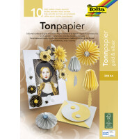 folia Tonpapierblock, DIN A4, 130 g qm, gold und silber