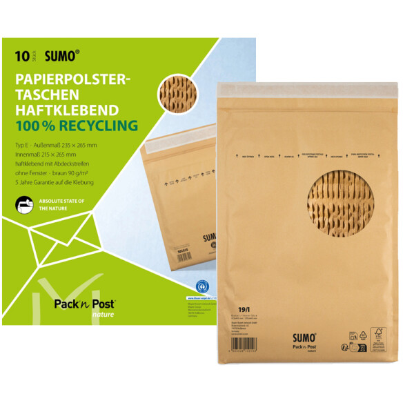 MAILmedia Papierpolster-Versandtasche SUMO, Typ E, braun