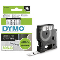 DYMO D1 Schriftbandkassette schwarz weiß, 9 mm x 7 m