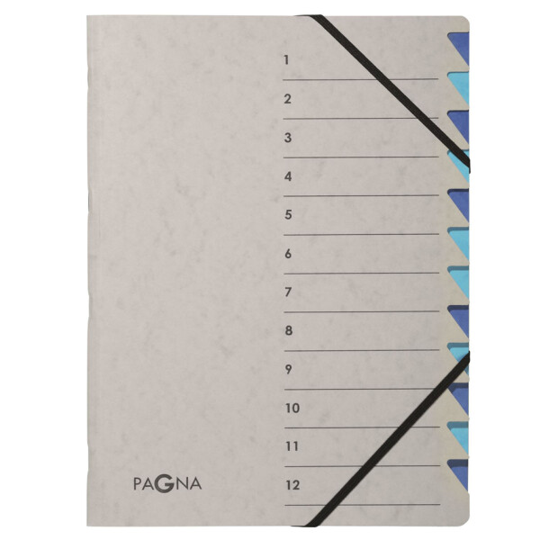 PAGNA Ordnungsmappe "Easy Grey", A4, 12 F&auml;cher, grau blau