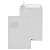 MAILmedia Versandtasche C4, Recycling grau, mit Fenster