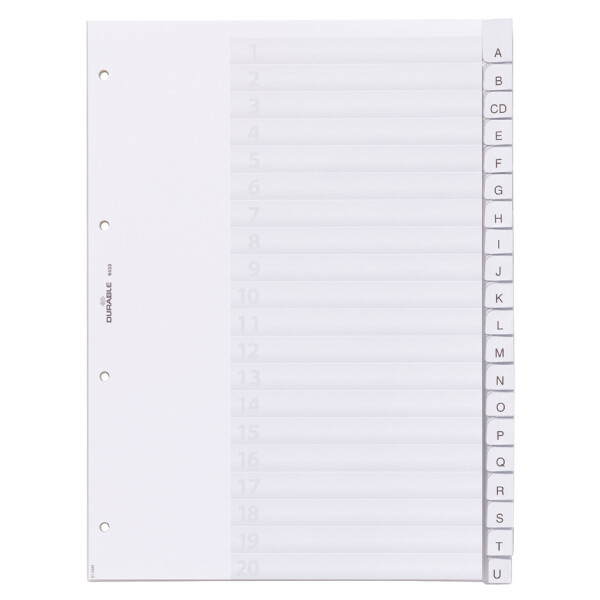 DURABLE Kunststoff-Register, A4, 5-teilig, transparent