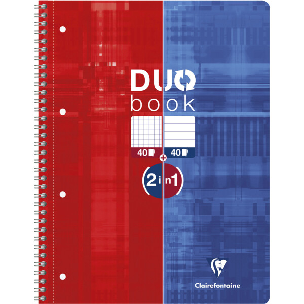 Clairefontaine Collegeblock DUOBOOK, DIN A4+,kariert liniert