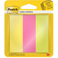Post-it Haftstreifen Page Marker, Papier, breit, Neonfarben