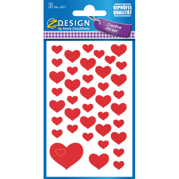 AVERY Zweckform ZDesign Sticker CREATIVE "Herzen"