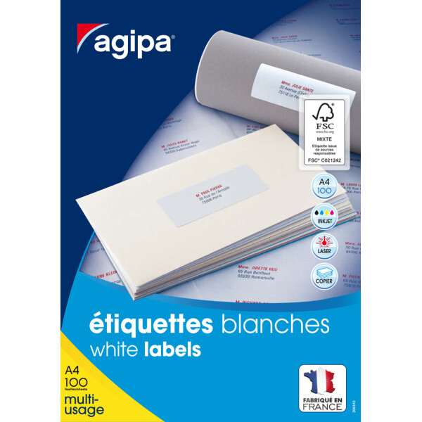 agipa Universal-Etiketten, 210 x 148,5 mm, wei&szlig;, rechteckig