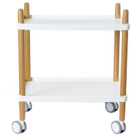 PAPERFLOW Bürowagen, 2 Fachböden, weiß buche