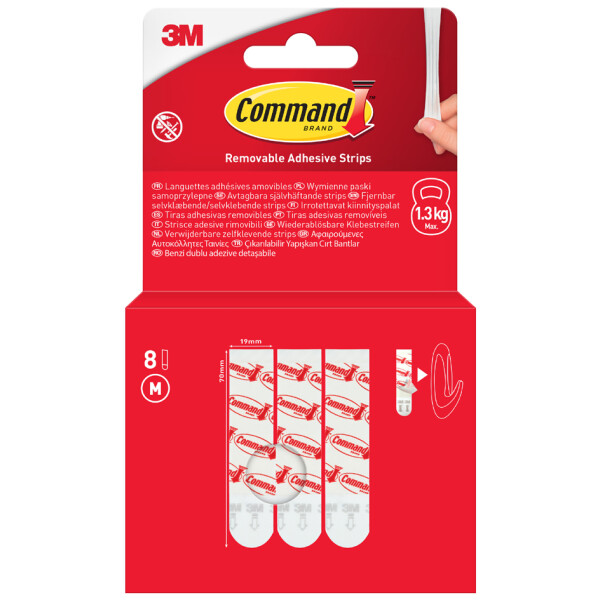 3M Command Nachfüllpackung Strips, Größe: S, weiß