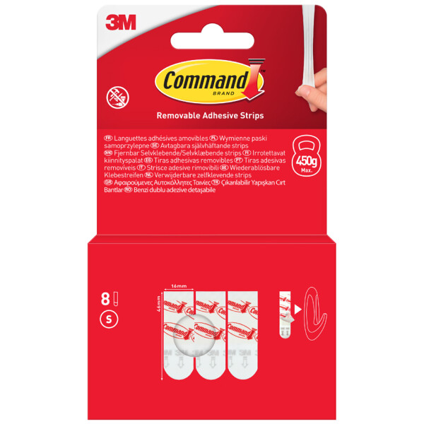 3M Command Nachfüllpackung Strips, Größe: S, weiß