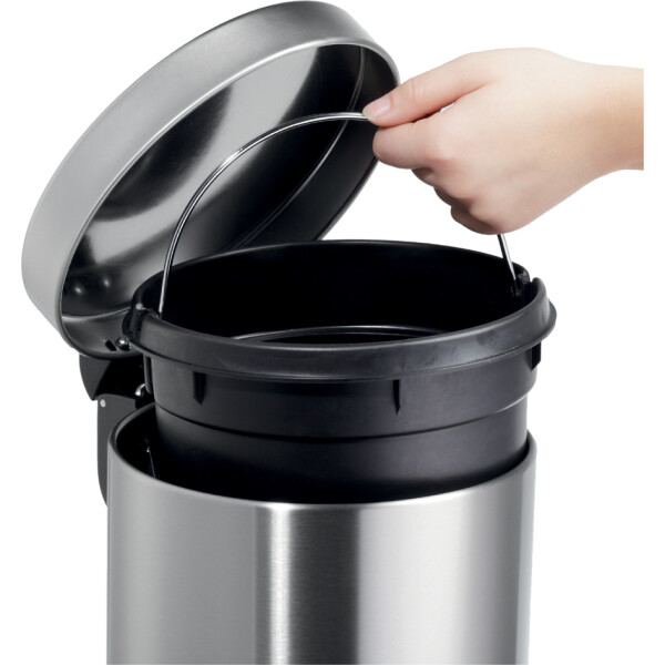 helit Tret-Abfalleimer "the silent", 12 Liter, silber