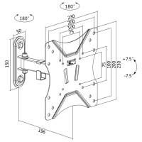 LogiLink TV-Wandhalterung Full Motion, für 58,42 - 106,68 cm