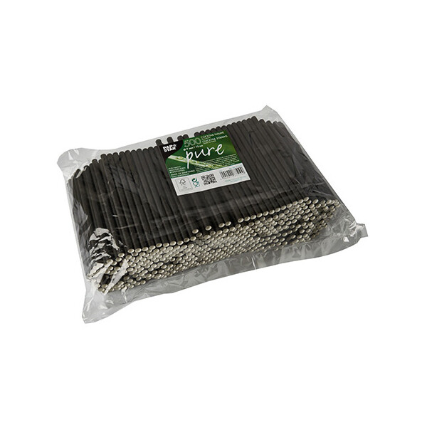 PAPSTAR Papier-Trinkhalm "pure", 150 mm, schwarz
