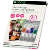 LEITZ Laminierfolientasche, DIN A4, Abheftlochung, 160 mic
