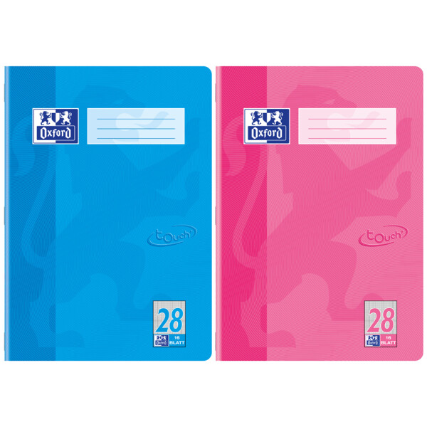 Oxford Schulheft "Touch", DIN A4, Lineatur 27, aqua